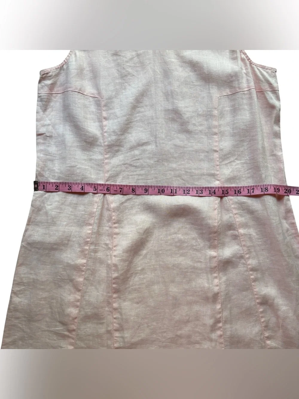 J. Jill Love Linen Light Pink Sleeveless Shift Dress Summer Vacation Size Small - Picture 5 of 11